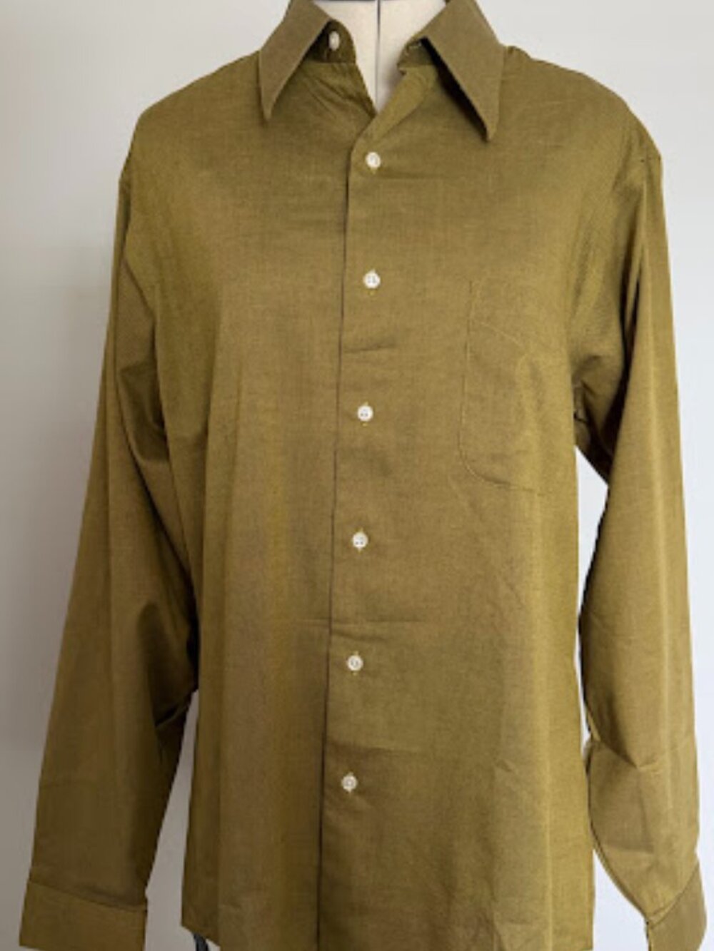Geoffrey Beene Fitto shirt cotton mustart yellow size16